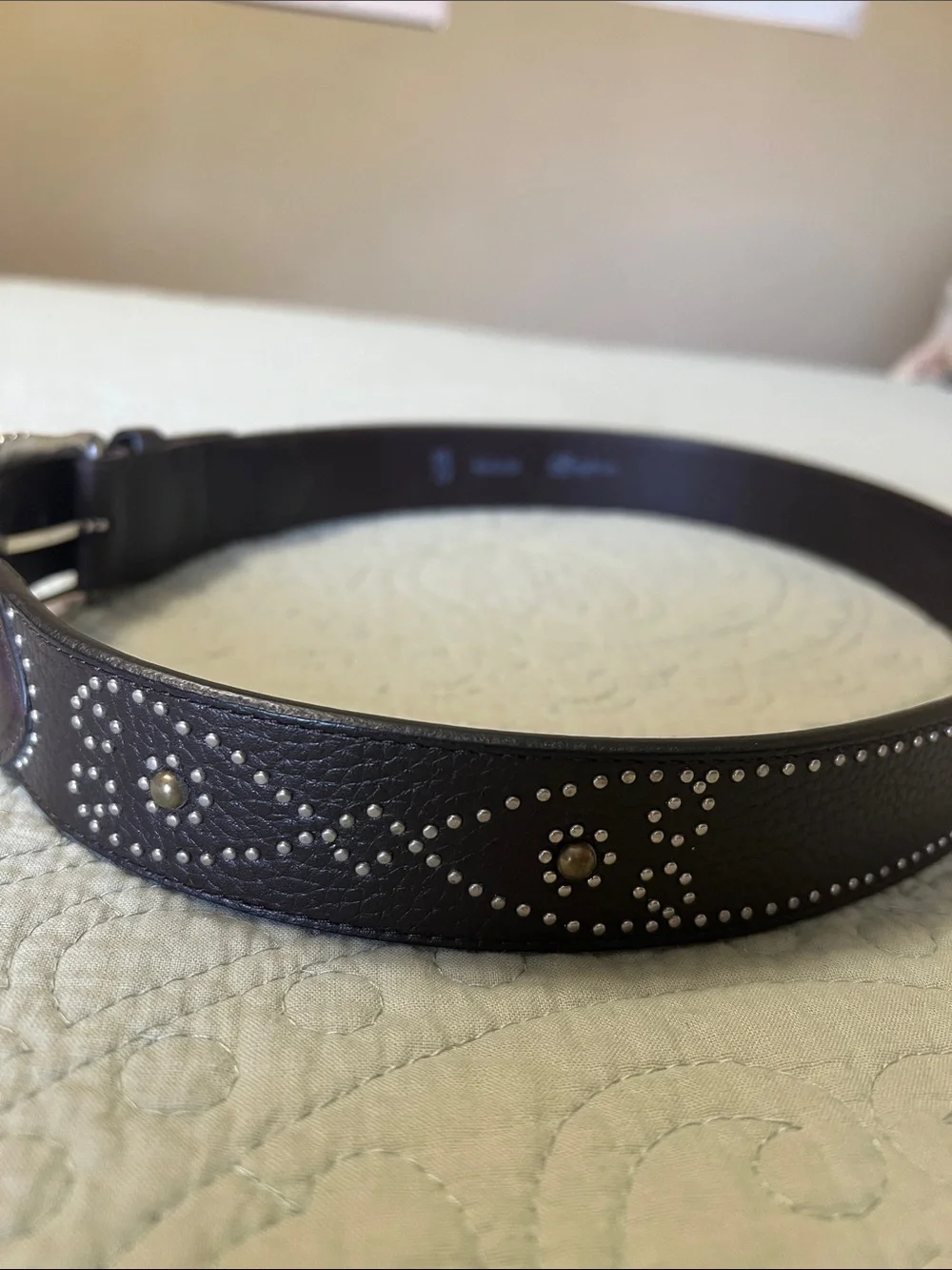 Brighton Dark Brown Leather Belt with Decorative Silver Buckle